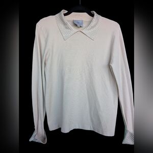 Liv By Milano Beige Sweater with Sparkling Accents